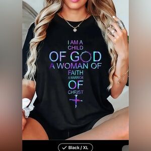 Religious Graphic Tee with Colorful Text new